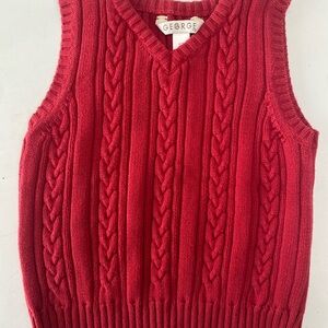 George Vibrant Red Knit Vest